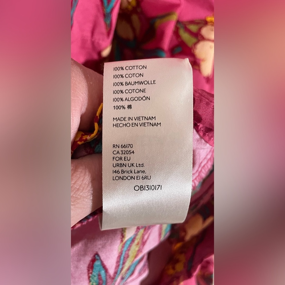 Free People Tunic Dress Women’s Large Pink Colorful Floral Boho Mini Peasant - Picture 10 of 10